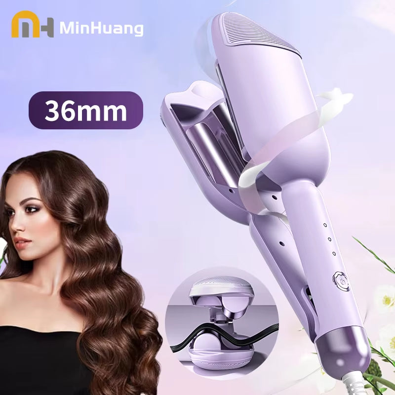 Electric Hair Curler 36Mm Large Wave Styling Ceramic Hair Long Lasting Curling Iron Styling Tool Curling Wand Hair Waver